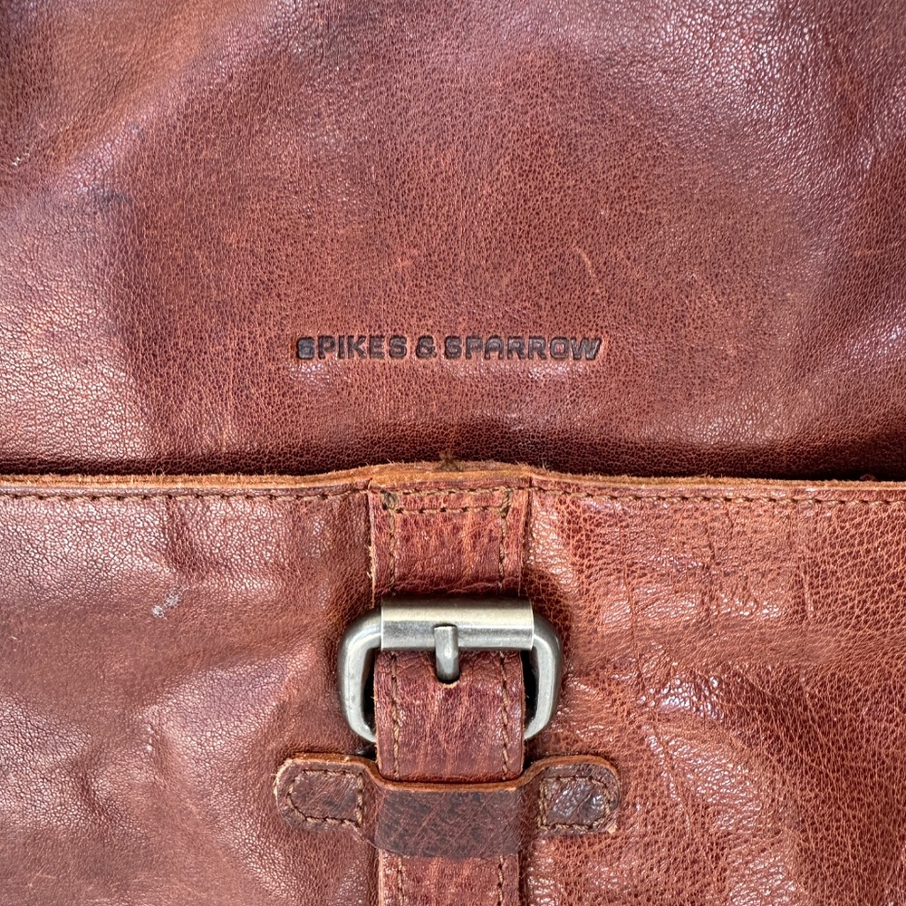 Spikes and Sparrow Texas Leather Backpack in Brandy Cognac - Picture 7 of 14